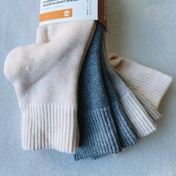 Timberland Women's Cushioned Shortie Boot Socks 4 Pairs Size: 6.5-9.5 - Picture 4 of 6
